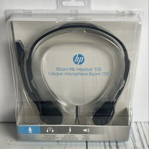 HP Boom Mic Headset 150 Wired Over-Ear Headphones Noise-Canceling 3.5mm Jack